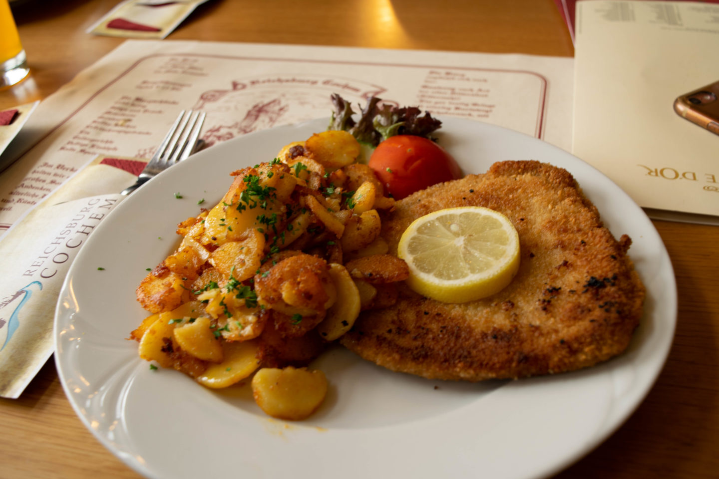 Classic Schnitzel in the castle cafe