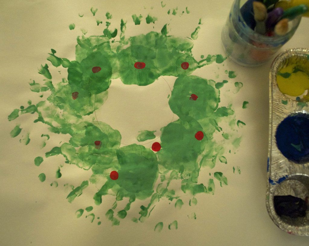 On Treehouse: Handprint holiday wreath