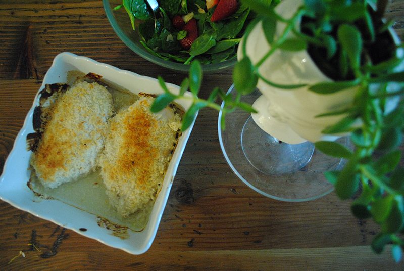 Baked parmesan-crusted chicken