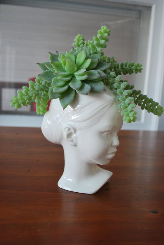 ceramic head planter
