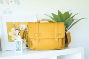 Beautiful Studio Lei Momi satchel in yellow, image courtesy Studio Lei Momi