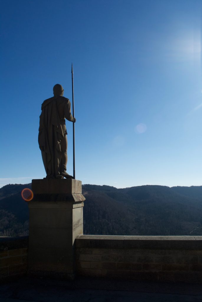 A sentinel watches out over the countryside from Burg Hohenzollern.