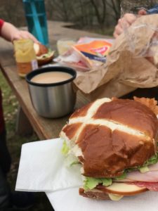 Yum! Nothing like being prepared for lunch on the road.