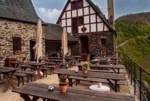 Courtyard cafe at Burg Eltz.