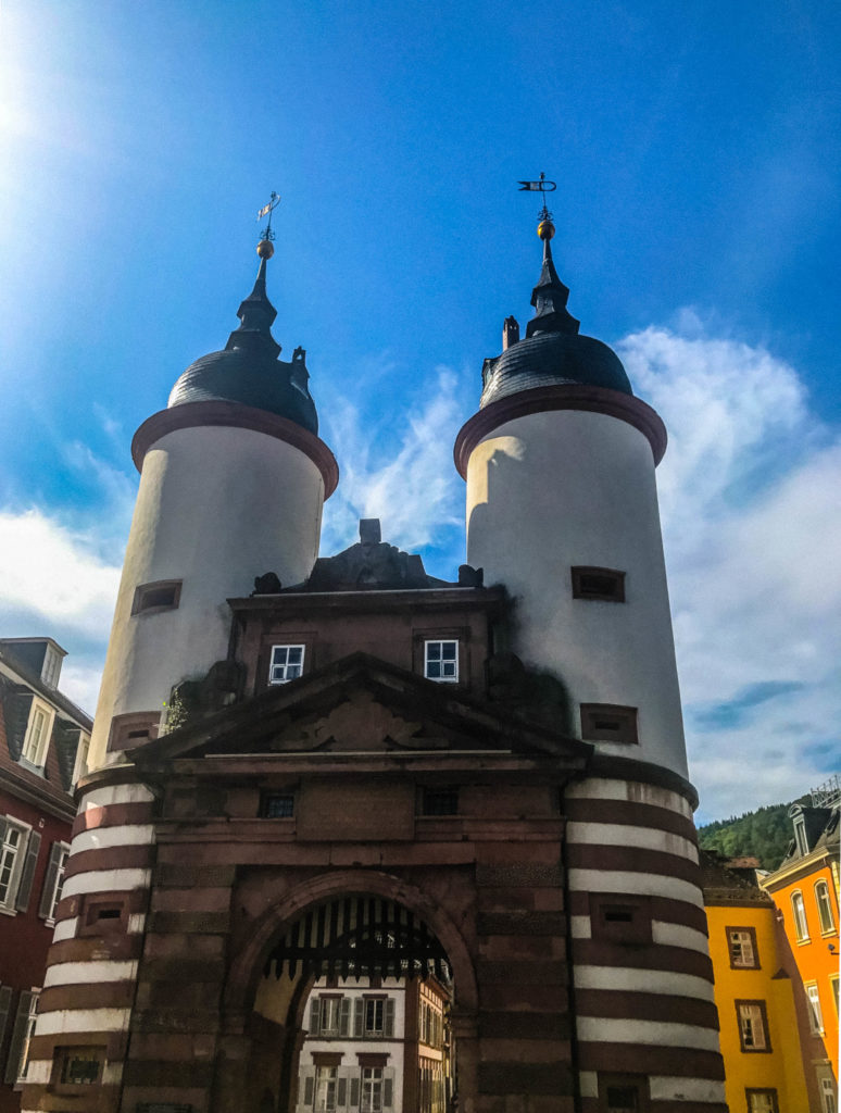 The gate on the Alte Brücke in Heidelberg's Altstadt
