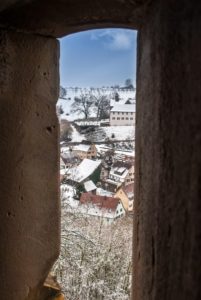 The view from the arrow slits in the outer wall.