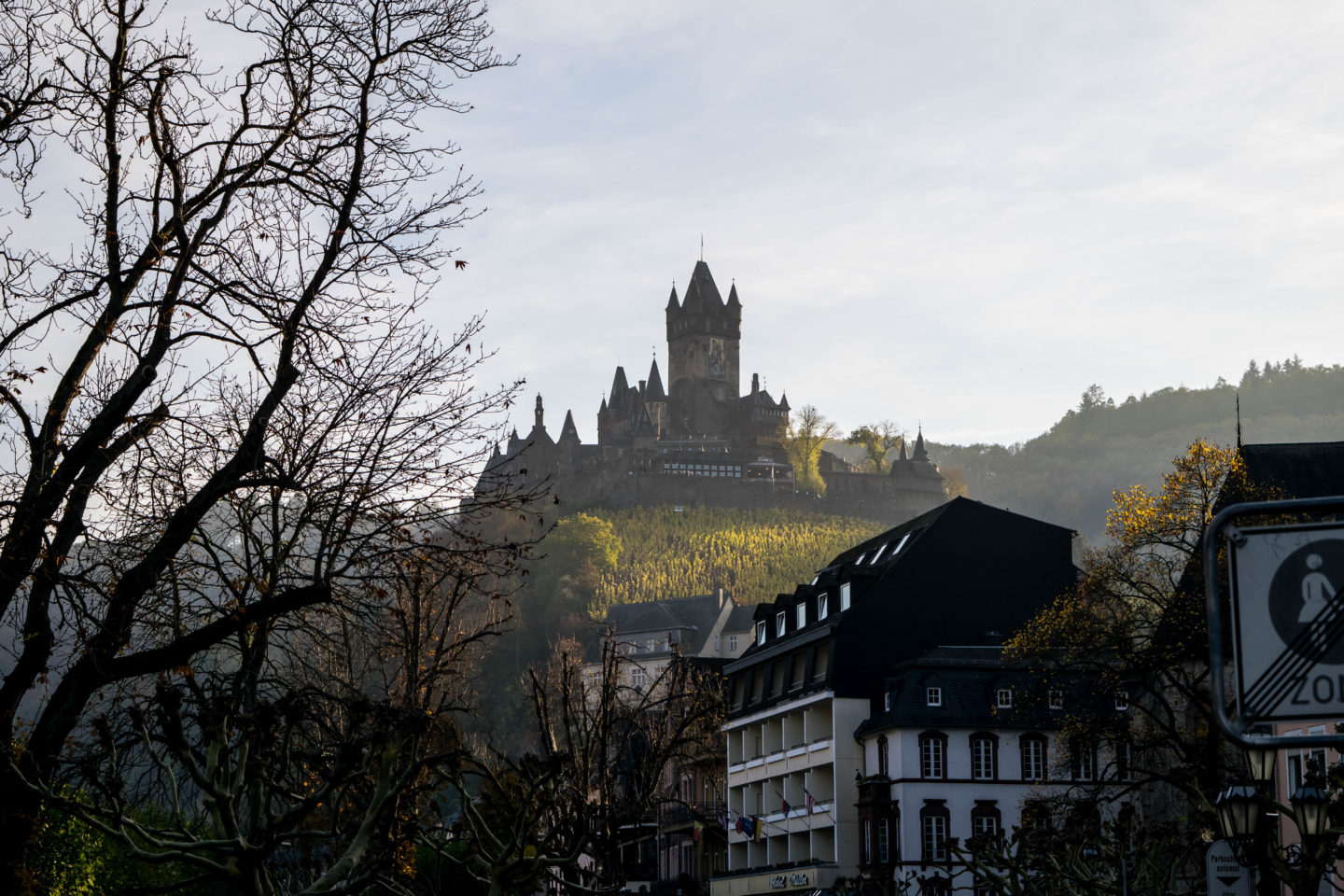 The Cochem Castle from the town